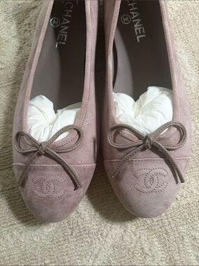 CHANEL Suede Ballet Flats